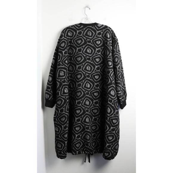 NWT Gershon Bram light coat art to wear abstract print wool blend textured black - Picture 3 of 11